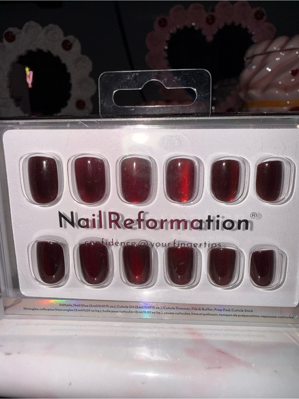 Nail Reformation Mirrored Deep Red Press-On Nails